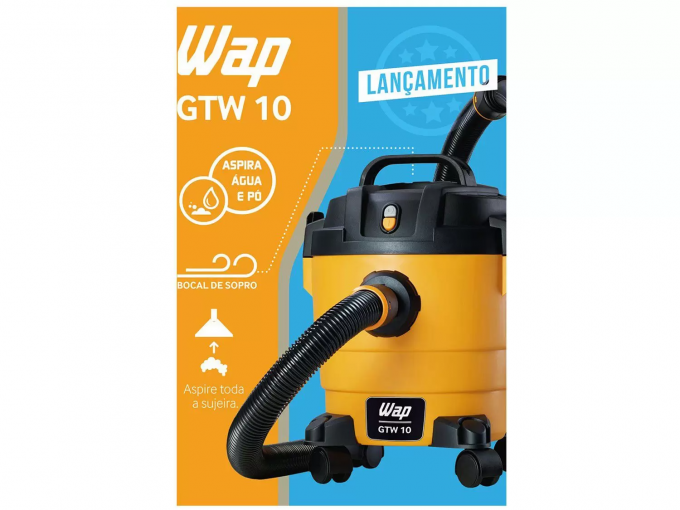 Aspirador de Pó e Água Wap 1400W GTW 10 - Amarelo e Preto